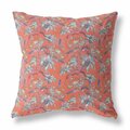 Palacedesigns 28 in. Orange Roses Indoor & Outdoor Throw Pillow PA3106388